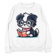 Adorable Book Lover Border Collie With Reading Glasses Cute Raglan Baseball Tee Unisex Sweatshirt