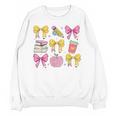 Apple Coquette Bow Books First Day Of School Back To School Unisex Sweatshirt
