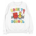 Back To School Checkered Book Pencil Groovy Teacher Student Unisex Sweatshirt