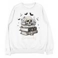 Boo Skeleton Skull Books Halloween Women School Teacher Kid Premium Unisex Sweatshirt