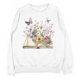 Book Flowers And Butterfly Beautiful Reading Reader Graphic Unisex Sweatshirt