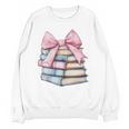 Book Lover Coquette Bow Pink Dainty Ribbon Cute Bookworm Unisex Sweatshirt