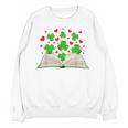 Book With Shamrocks Librarian Saint Patrick's Day Kids Unisex Sweatshirt