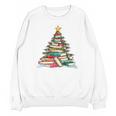 All Booked For Christmas Book Christmas Tree Lights Xmas Unisex Sweatshirt