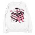 All Booked For Valentine's Teacher Coquette Bow Coffee Book Unisex Sweatshirt All Booked For Valentine's Teacher Coquette Bow Coffee Book Unisex Sweatshirt