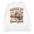 Bookish Retro Western Cowgirl Texas Book Lover Novel Reader Unisex Sweatshirt