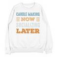 Candle Making Now Minimal Socializing Introvert Vintage Unisex Sweatshirt