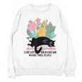 Cat Meme I Like Cats And Books And Maybe Three People Unisex Sweatshirt