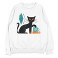 Cat Midcentury With Book And Coffee Atomic Age Mid Century Unisex Sweatshirt Cat Midcentury With Book And Coffee Atomic Age Mid Century Unisex Sweatshirt
