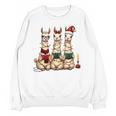 Christmas Three Llamas Reading Reading Books Llama Lover Unisex Sweatshirt