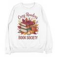 Cozy Readers Book Society Fall Autumn Floral Pumpkin Season Unisex Sweatshirt