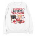 Cupid's Favorite Math Teacher Valentine Reading Book Women Unisex Sweatshirt