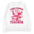 Cupid's Favorite Teacher Valentines Day Heart Book Lover Unisex Sweatshirt