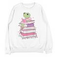 Cute Book Lover Frog Pretty Girls Read Books Kawaii Reading Unisex Sweatshirt