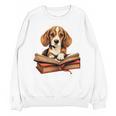 Cute Dog Beagle Reading Book Unisex Sweatshirt
