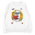 Cute Ghost Reading Book Retro Halloween Librarian Unisex Sweatshirt Cute Ghost Reading Book Retro Halloween Librarian Unisex Sweatshirt