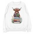 Cute Highland Cow With Book Floral Bookworm Librarian Book Unisex Sweatshirt Cute Highland Cow With Book Floral Bookworm Librarian Book Unisex Sweatshirt