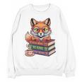 Cute Nerdy Fox Read Books Be Kind Stay Weird Book Club Premium Tri-Blend Unisex Sweatshirt