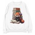 Cute Red Panda Reading Book Animal Bookworm Unisex Sweatshirt
