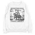 Defend Your Local Public Library Cat Knight Book Lover Unisex Sweatshirt