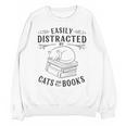Easily Distracted By Cats And Books For Women Unisex Sweatshirt