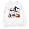 Ghost Reading Book Coquette Bow Halloween Girl Toddler Kid Premium Unisex Sweatshirt