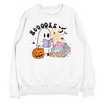 Ghost Reading Halloween Women Teacher Book Lover Unisex Sweatshirt