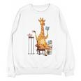 Giraffe Reading Tea Books Coffee Book Lover Graphic Unisex Sweatshirt Giraffe Reading Tea Books Coffee Book Lover Graphic Unisex Sweatshirt