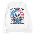 A Good Day To Read a Book Reading Eagle With American Flag Unisex Sweatshirt