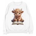 Highland Cow Reading Book Bookworm Unisex Sweatshirt