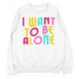 Introvert I Want To Be Alone Retro Wavy Unisex Sweatshirt Introvert I Want To Be Alone Retro Wavy Unisex Sweatshirt