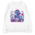 Just A Girl Who Loves Dragons And Books Cute Dragon Reading Premium Tri-Blend Unisex Sweatshirt