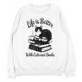 Life Is Better With Cats & Books Tuxedo Cat Mom Women Unisex Sweatshirt Life Is Better With Cats & Books Tuxedo Cat Mom Women Unisex Sweatshirt