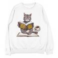 Life Is Better With Cats Coffee Books Cat Reading Book Unisex Sweatshirt Life Is Better With Cats Coffee Books Cat Reading Book Unisex Sweatshirt