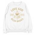 Love God Drink Coffee Read Books Lovers Vintage Christian Unisex Sweatshirt
