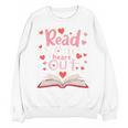 Read Your Heart Out Teacher Valentines Day Reading Book Love Premium Tri-Blend Unisex Sweatshirt