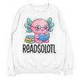 Readsolotl Cute Axolotl Reading Book Kawaii Pink Aesthetic Unisex Sweatshirt