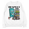 Respect Elders Cellphone Pushing Books In a Wheelchair Unisex Sweatshirt Respect Elders Cellphone Pushing Books In a Wheelchair Unisex Sweatshirt