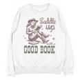 Retro Cowgirl ReadingTee Saddle Up With A Good Book Western Unisex Sweatshirt Retro Cowgirl ReadingTee Saddle Up With A Good Book Western Unisex Sweatshirt