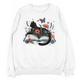 Retro Cute Cat Floral Book Librarian Vintage Floral Cat Book Unisex Sweatshirt Retro Cute Cat Floral Book Librarian Vintage Floral Cat Book Unisex Sweatshirt