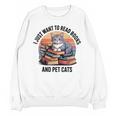 Retro I Just Want To Read Books And Pet Cats Cat Unisex Sweatshirt
