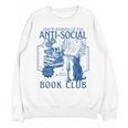 Sarcastic Anti Social Book Club Cat Skull Book Lover Unisex Sweatshirt