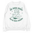 He Sees What You'Ve Been Reading Christmas Bookish Santa Premium Tri-Blend Unisex Sweatshirt He Sees What You'Ve Been Reading Christmas Bookish Santa Premium Tri-Blend Unisex Sweatshirt