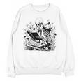 Skeleton Skull Halloween Book Reading Books Lover Teacher Unisex Sweatshirt
