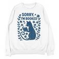 Sorry I'm Booked Cat Reading Book Boho Flowers Vintage Unisex Sweatshirt