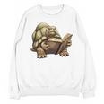 Sulcata Tortoise Reading A Book Unisex Sweatshirt