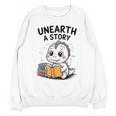 Unearth a Story Cute Dinosaur Summer Reading 2026 Dino Book Unisex Sweatshirt Unearth a Story Cute Dinosaur Summer Reading 2026 Dino Book Unisex Sweatshirt
