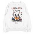 Unearth a Story Cute Kitten Summer Reading 2026 Cat Book Unisex Sweatshirt Unearth a Story Cute Kitten Summer Reading 2026 Cat Book Unisex Sweatshirt