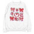 Valentine Teacher Coquette Bow Pencil Heart Book Girl Women Unisex Sweatshirt Valentine Teacher Coquette Bow Pencil Heart Book Girl Women Unisex Sweatshirt