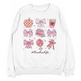 Valentine Teacher Cute Bows Apple Globe Pencil Books Art Unisex Sweatshirt